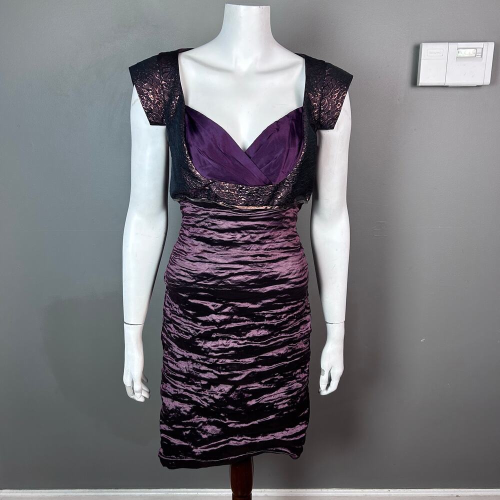 fairy grunge Y2K Dress size 12 purple metallic vamp jacquard Nicole Miller